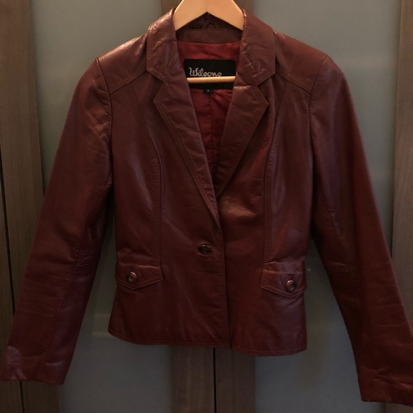 Wilson's Vintage Red Burgundy Leather Jacket - Picture 1 of 3